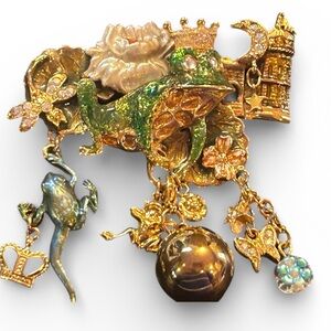 Vintage Kirks Folly Prince Frog Brooch